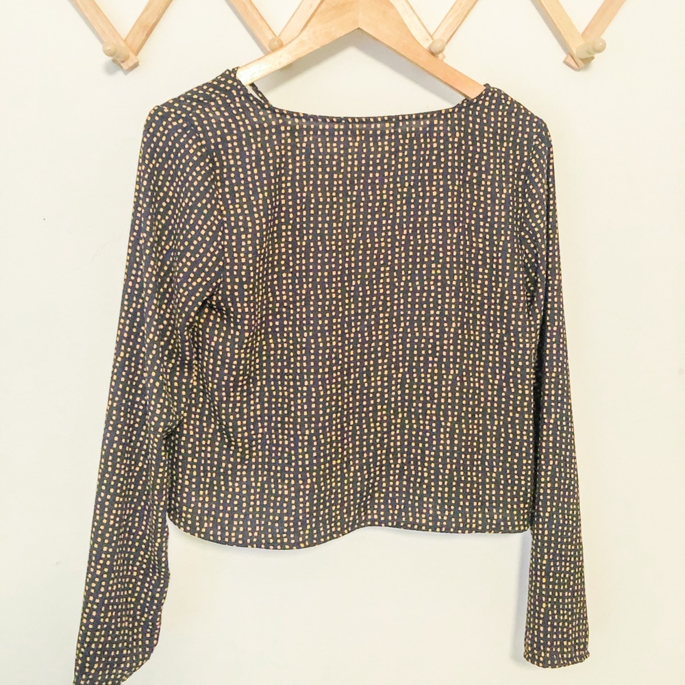 Blue Patterned Reversible Blouse